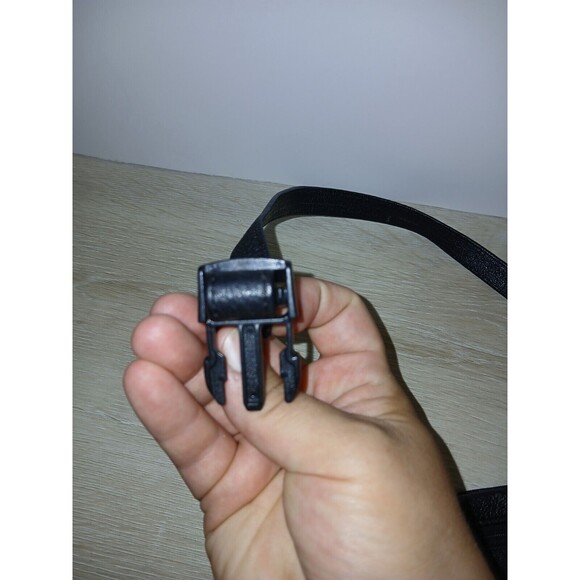 Wilsons Genuine Leather Fanny Pack Black With American Flag Closure Vintage - Picture 15 of 16